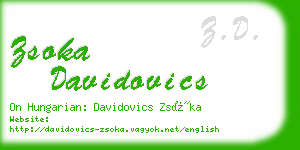 zsoka davidovics business card